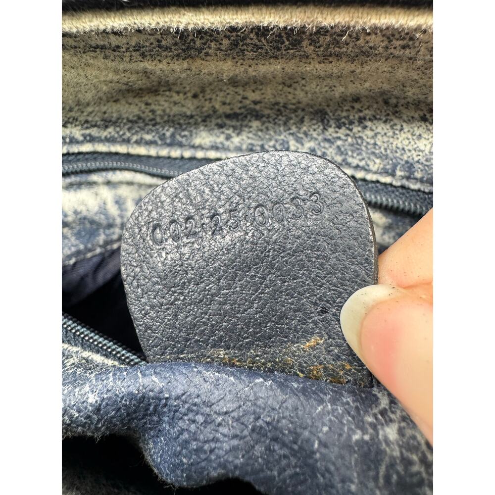 Gucci Vintage GG Supreme Navy Boston Bag – Monogram Canvas Leather Top Handle - Picture 13 of 14